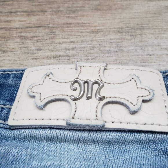 Miss Me Capri Jeans Women's Mid Rise Chunky Metallic Seams Light Wash 27 - Picture 10 of 12